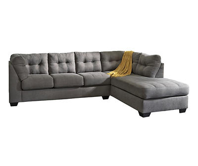 Signature Design By Ashley Maier Charcoal Full Sleeper Sectional with Right-Facing Chaise